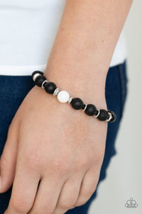 Intent- White and Black Lava Rock Bracelet- Paparazzi Accessories