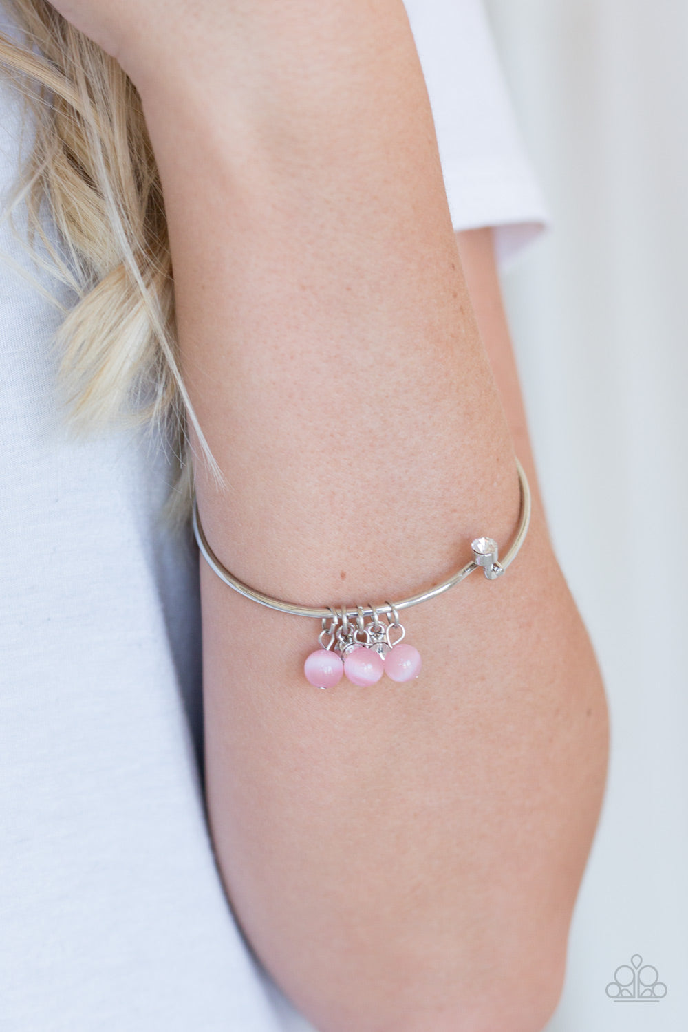 Marine Melody- Pink and Silver Bracelet- Paparazzi Accessories