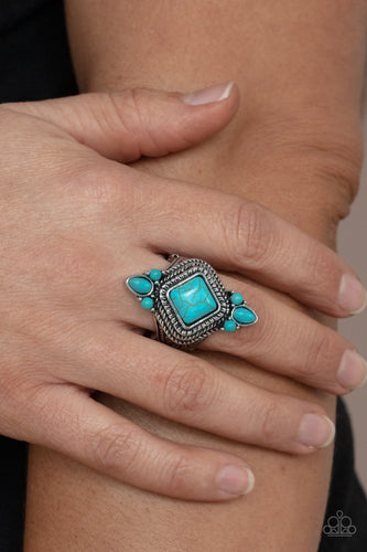 Mesa Mystic- Blue and Silver Ring- Paparazzi Accessories