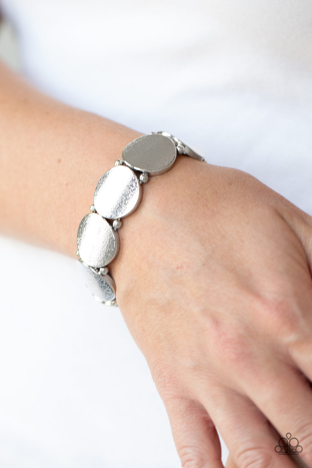 Metallic Spotlight- Silver Bracelet- Paparazzi Accessories
