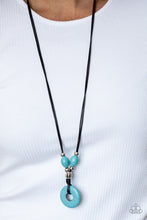 Load image into Gallery viewer, Middle Earth- Blue and Black Necklace- Paparazzi Accessories