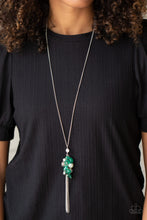 Load image into Gallery viewer, Party Girl Glow- Green and Silver Necklace- Paparazzi Accessories