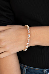 Photo Op- White and Gold Bracelet- Paparazzi Accessories