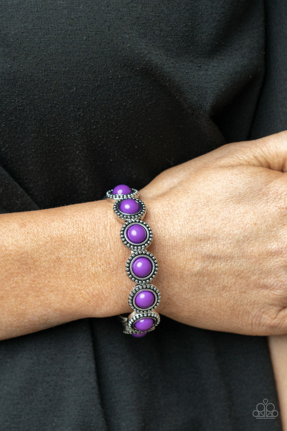 Polished Promenade- Purple and Silver Bracelet- Paparazzi Accessories