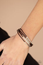 Load image into Gallery viewer, Power Cord- Brown and Silver Bracelet- Paparazzi Accessories