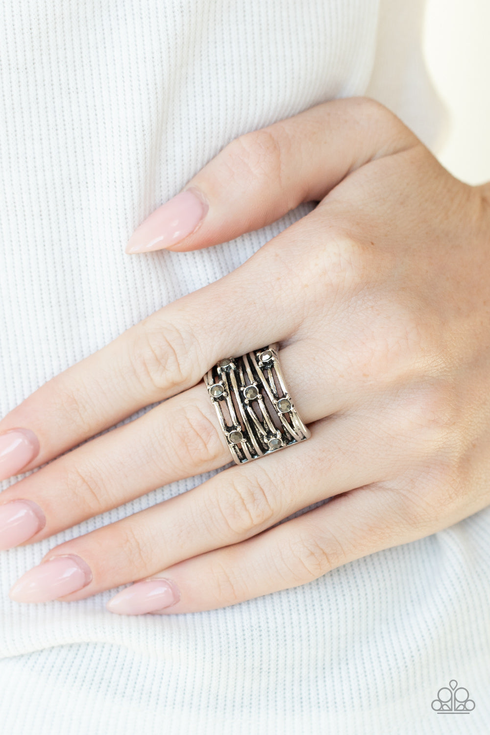 Revved Up Radiance- Silver Ring- Paparazzi Accessories