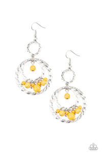 Rio Rustic- Yellow and Silver Earrings- Paparazzi Accessories