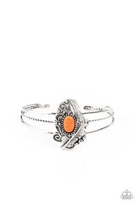 Sahara Solstice- Orange and Silver Bracelet- Paparazzi Accessories