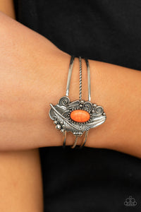 Sahara Solstice- Orange and Silver Bracelet- Paparazzi Accessories
