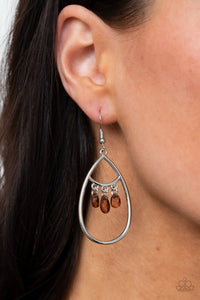 Shimmer Advisory- Brown and Silver Earrings- Paparazzi Accessories