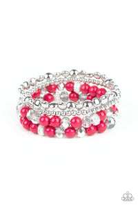 Socialize- Pink and Silver Bracelets- Paparazzi Accessories