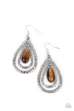 Load image into Gallery viewer, Teardrop Torrent- Brown and Silver Earrings- Paparazzi Accessories