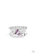 Load image into Gallery viewer, Tilted Twinkle- Purple and Silver Ring- Paparazzi Accessories