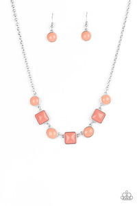 Trend Worthy- Orange and Silver Necklace- Paparazzi Accessories