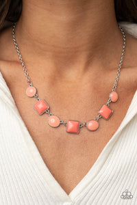 Trend Worthy- Orange and Silver Necklace- Paparazzi Accessories