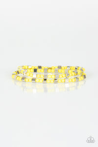 Trendy Tribalist- Yellow and Silver Bracelets- Paparazzi Accessories