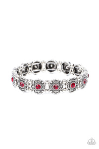 Tres Magnifique- Red and Silver Bracelet- Paparazzi Accessories