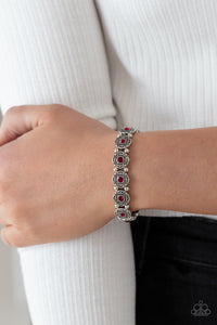 Tres Magnifique- Red and Silver Bracelet- Paparazzi Accessories