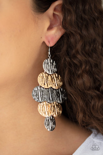 Uptown Edge- Multi-toned Earrings- Paparazzi Accessories