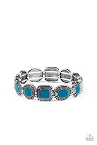 Vividly Vintage- Blue and Silver Bracelet- Paparazzi Accessories