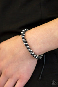 Beaded Bandit- Black and Silver Bracelet- Paparazzi Accessories