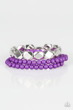 Load image into Gallery viewer, Fiesta Flavor- Purple and Silver Bracelets- Paparazzi Accessories