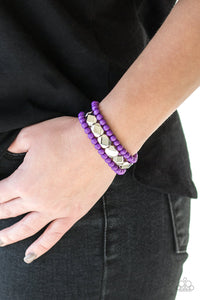 Fiesta Flavor- Purple and Silver Bracelets- Paparazzi Accessories