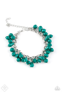 Malibu Masquerade- Green and Silver Bracelet- Paparazzi Accessories