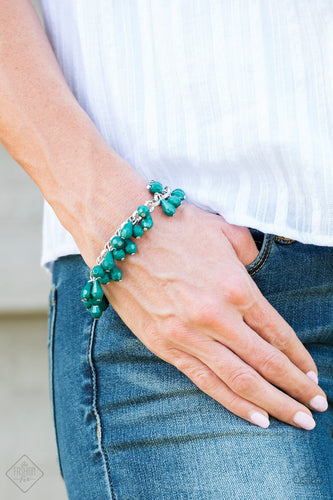 Malibu Masquerade- Green and Silver Bracelet- Paparazzi Accessories