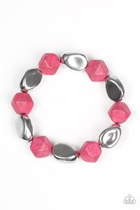 Rock Candy Canyons- Pink and Silver Bracelet- Paparazzi Accessories