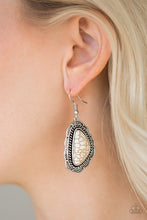 Load image into Gallery viewer, Santa Fe Soul- White and Silver Earrings- Paparazzi Accessories