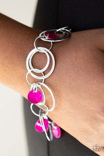 Total SHELL-Out- Pink and Silver Bracelet- Paparazzi Accessories