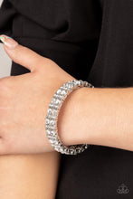 Load image into Gallery viewer, Mic Dropping Drama - White and Silver Bracelet- Paparazzi Accessories