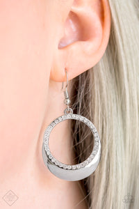 Pretty Pampered- White and Silver Earrings- Paparazzi Accessories