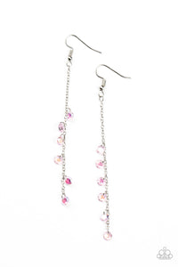 Extended Eloquence - Pink and Silver Earrings- Paparazzi Accessories