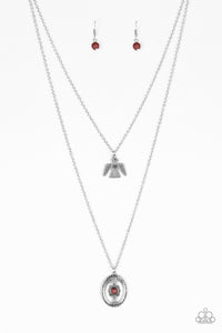 Desert Eagle- Brown and Silver Necklace- Paparazzi Accessories