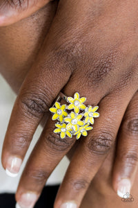 Blooming Bouquets- Yellow and Silver Ring- Paparazzi Accessories