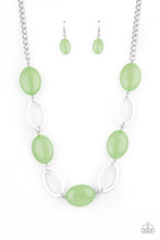 Load image into Gallery viewer, Beachside Boardwalk- Green and Silver Necklace- Paparazzi Accessories