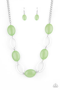 Beachside Boardwalk- Green and Silver Necklace- Paparazzi Accessories