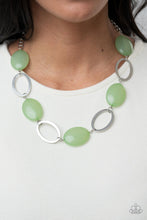 Load image into Gallery viewer, Beachside Boardwalk- Green and Silver Necklace- Paparazzi Accessories