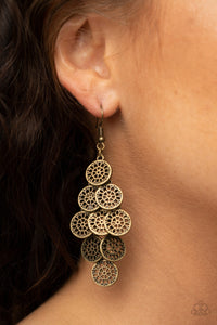 Blushing Blooms- Brass Earrings- Paparazzi Accessories