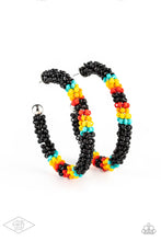 Load image into Gallery viewer, Bodaciously Beaded- Multicolored Black Earrings- Paparazzi Accessories