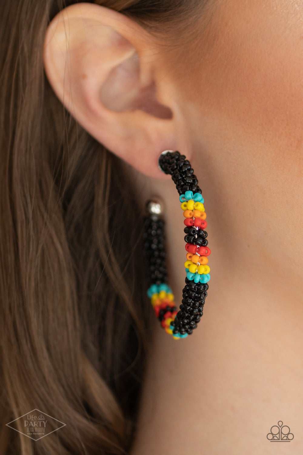 Bodaciously Beaded- Multicolored Black Earrings- Paparazzi Accessories