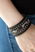 Load image into Gallery viewer, Born To Be WILDCAT- Black and Silver Bracelet- Paparazzi Accessories