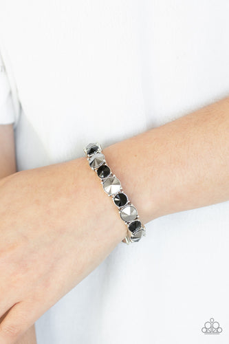 Born To Bedazzle- Black and Silver Multicolored Bracelet- Paparazzi Accessories