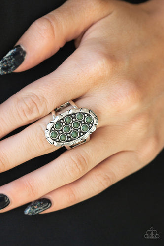 Cactus Garden- Green and Silver Ring- Paparazzi Accessories