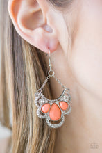 Load image into Gallery viewer, Caribbean Royalty- Orange and Silver Earrings- Paparazzi Accessories