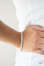 Load image into Gallery viewer, Chicly Candescent- White and Gold Bracelet- Paparazzi Accessories