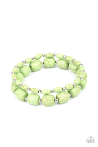 Colorfully Country- Green and Silver Bracelet- Paparazzi Accessories