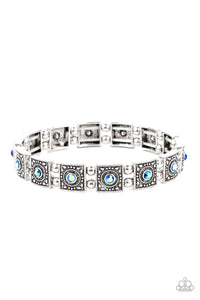 Cosmic Conquest- Blue and Silver Bracelet- Paparazzi Accessories